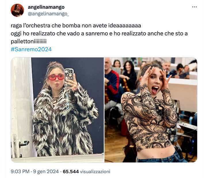 Angelina Mango: momento realizzato